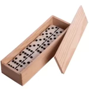 Double Six Domino Set - 28 Piece Dominoes with Wooden Box Pukkr