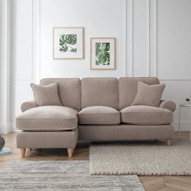 The Great Sofa Company Ezra Left Hand Chaise Sofa Manhattan Putty in Taupe Unisex