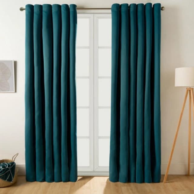 OHS OHS Pair of Thermal Ready Made Eyelet Blackout Curtains in Teal Size: 168cm width x 183cm drop Teal 168cm width x 183cm drop Unisex 502743420710