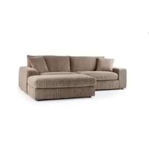 Luciana Luxury Jumbo Cord Corner Sofa Coffee
