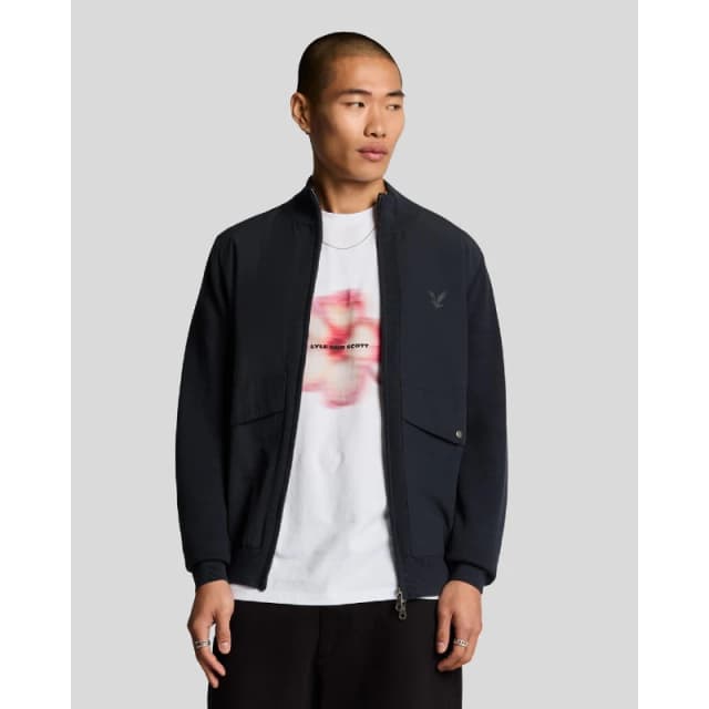 Lyle and Scott Milano Hybrid Full Zip Knitted Jacket Blue male XS