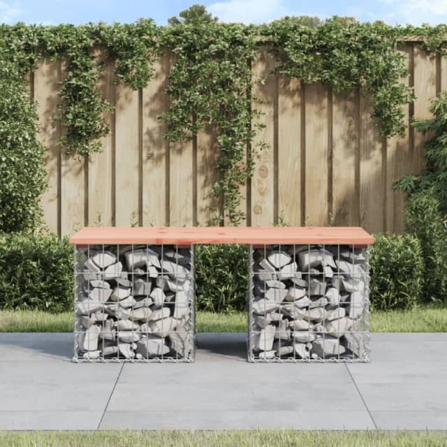 vidaXL Garden Bench Gabion Design 103x44x42cm Solid Wood Douglas, Brown 834339