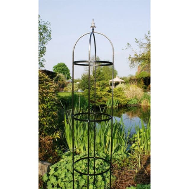 Poppy Forge 6ft Traditional Tower - Garden Obelisk, Plant Support - Solid Steel - L37 X W35.6 X H182.9cm - Black