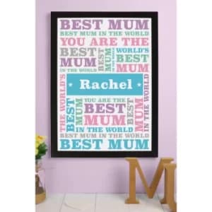 Personalised Best Mum A3 Framed Print
