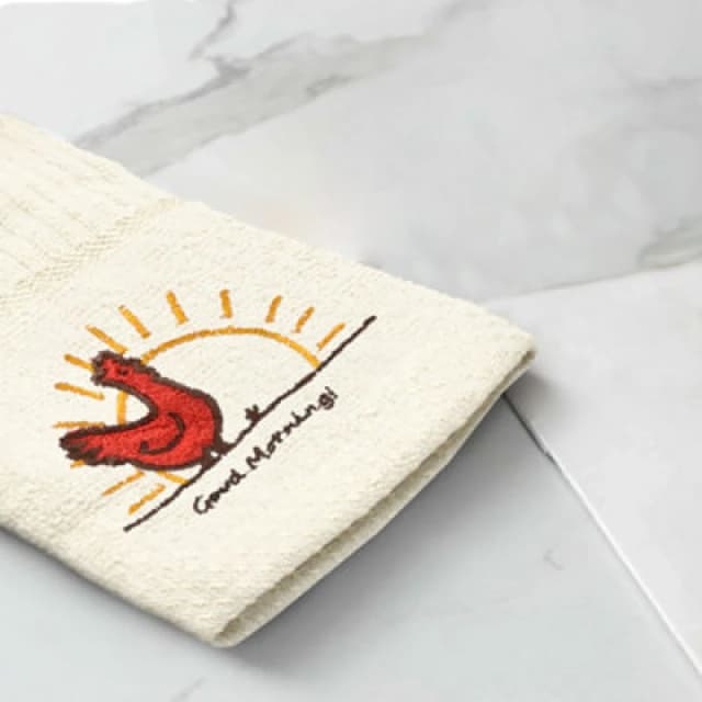 Kitchen Trends Embroidered Chicken Easy Care Tea Towels, Pack of 3 in Cream Size: 3 Pack Cream Unisex 3 Pack