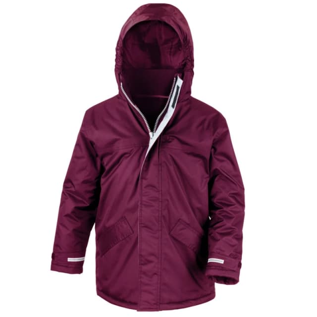 Result Core Plain Black Parka in Burgundy Size: 3-4 Years Burgundy Unisex 3-4 Years