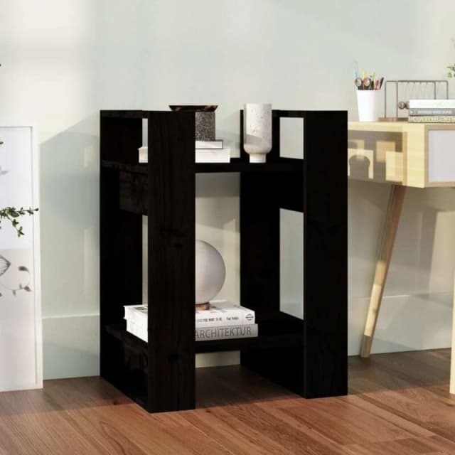 VIDAXL Vidaxl - Book Cabinet/Room Divider Black 41x35x57cm Solid Wood Pine 8720286904961