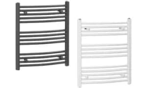 Curved Heated Towel Rail : Black
