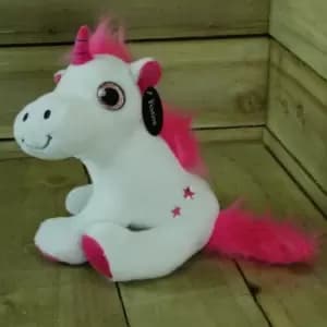 25cm plush white unicorn with pink mane and tail