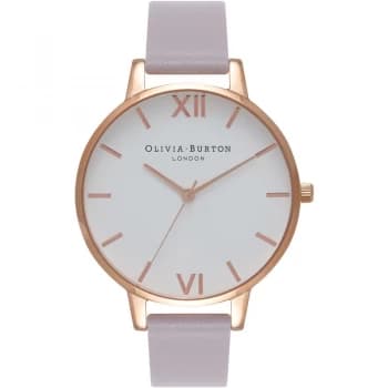 White Dial Grey Lilac & Rose Gold Watch