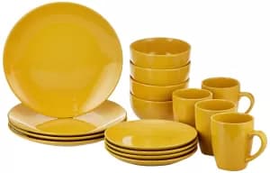 16 Piece Yellow Duo Dinner Set