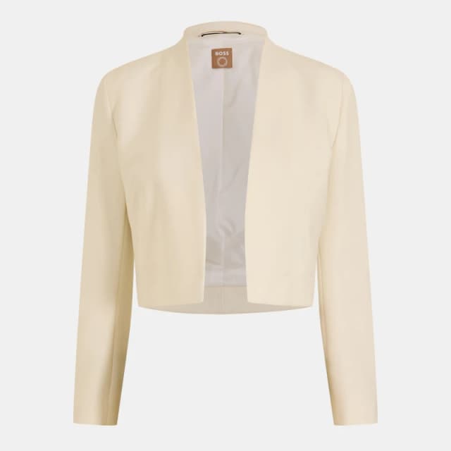 Boss Womens Jibelara2 Structured Blazer Open White female 8 (S)