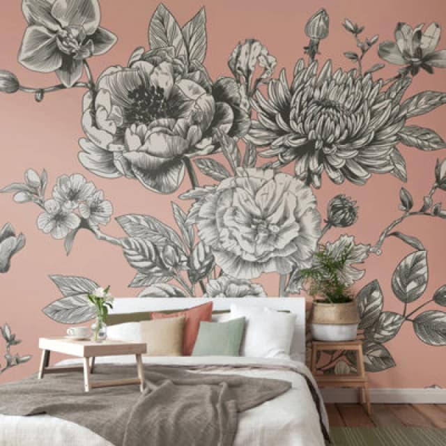 Origin Murals Large Rose Toile Matt Smooth Paste The Wall Mural 350Cm Wide X 280Cm High