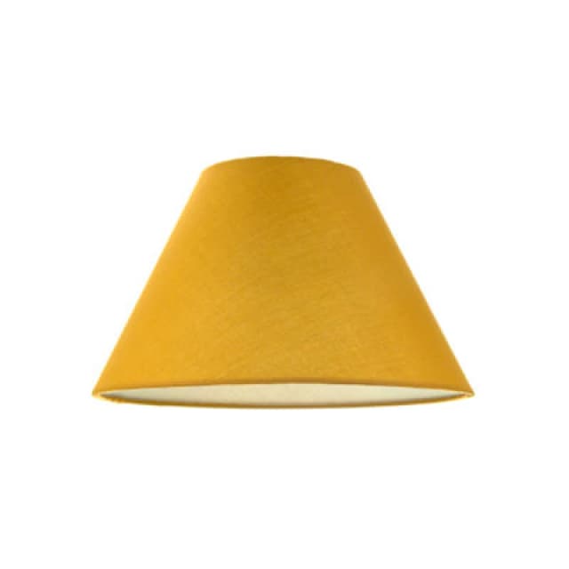 Happy Homewares Traditional 8" Mustard Ochre Cotton Fabric Coolie Lamp Shade
