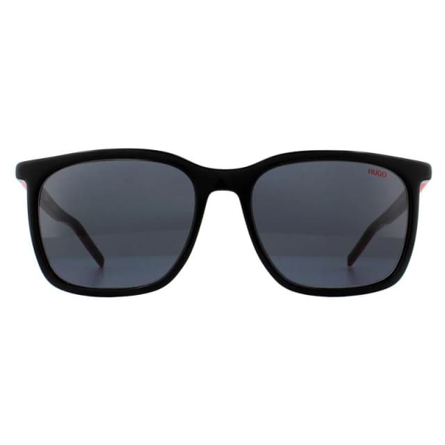 HUGO Square Black Red Grey Sunglasses Black