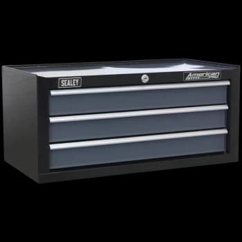 Sealey American Pro 3 Drawer Mid Tool Chest Black / Grey