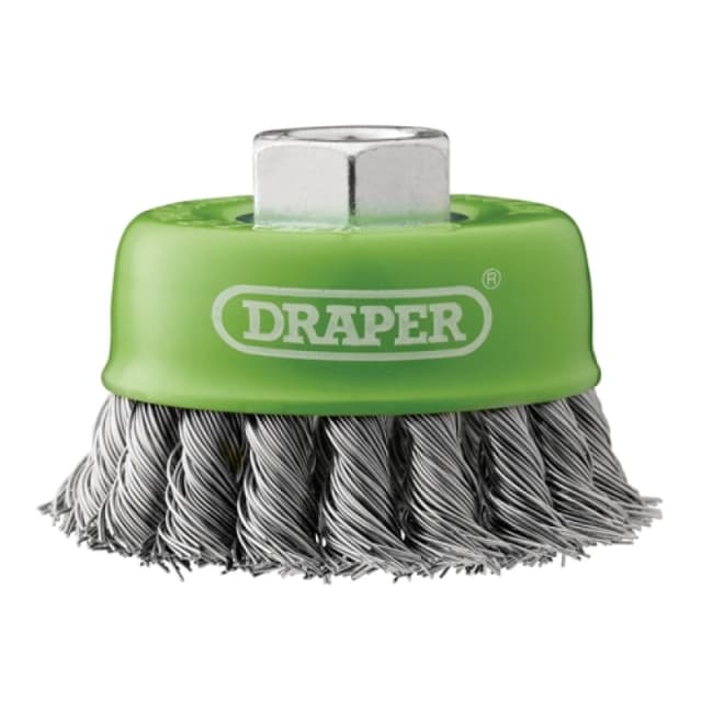 Draper Stainless-Steel Twist-Knot Wire Cup Brush, 75mm, M14 8054
