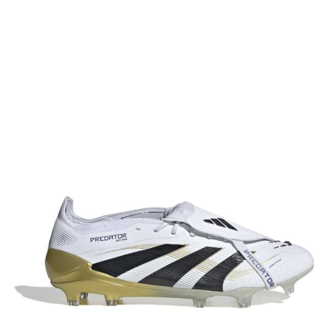adidas Predator Elite Fold-Over Tongue Firm Ground Football Boots White/Blk/Gold male 10 (44.7)
