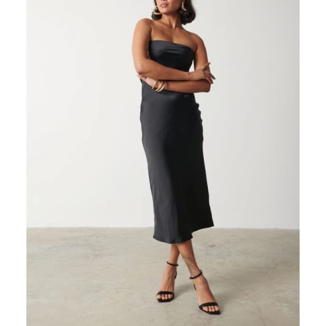 Pretty Lavish Womens Heather Slip Dress Black female 6 (2XS)