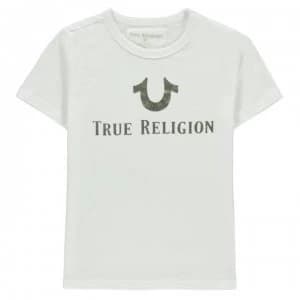 True Religion Junior Boys Foil Logo T Shirt - WHITE