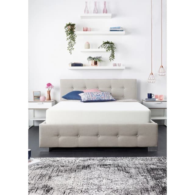 Aspire Aspire Olivier Divan, Plush Fabric, Strutted Headboard, No Drawers in Navy Size: Small Double Navy Small Double Unisex 5057632196507