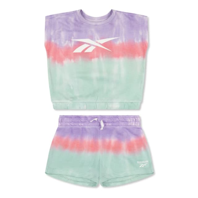 Reebok Kids Tie Dye Top and Shorts Set Tie Dye female 9-10 (M)