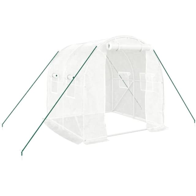 vidaXL Greenhouse with Steel Frame White 4m 2x2x2 m, White 364075