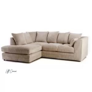 Canolo Luxury LHF Corner Chaise Jumbo Cord Sofa Coffee