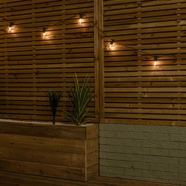 Set of 10 Indoor Outdoor Connectable Festoon Lights with Warm White LEDs
