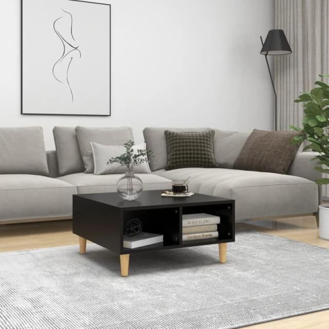 VIDAXL Coffee Table Black 60x60x30cm Engineered Wood vidaXL 8720286357873