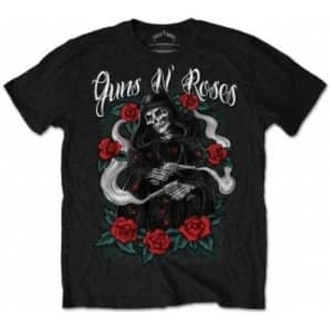 Guns N Roses Roses Reaper Mens Black T Shirt: Medium