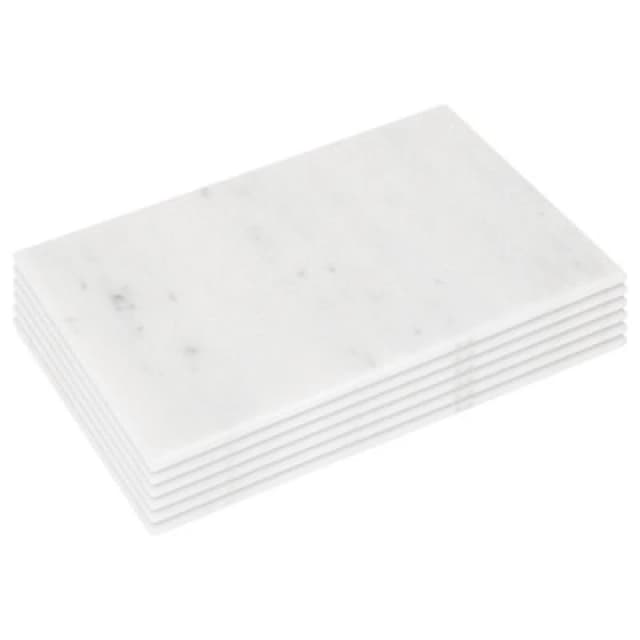 Argon Tableware Rectangle Marble Placemats - 30cm x 20cm - White - Pack of 6 Size: 30cm x 20cm White Unisex 30cm x 20 cm