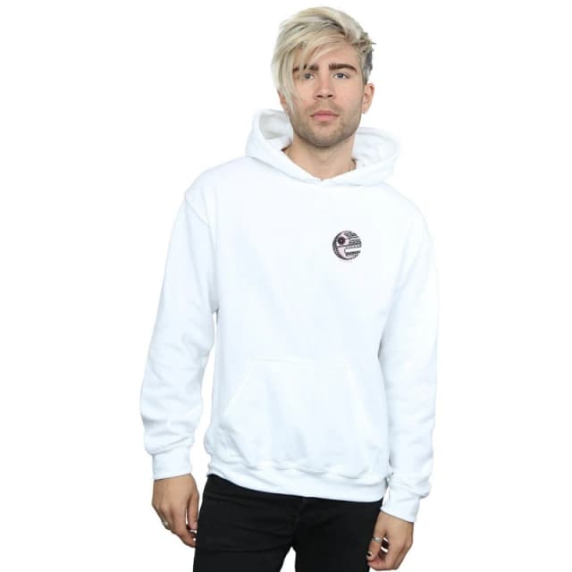 Star Wars Star Wars Men Death Star Chest Print Hoodie in White Size: Small White S Male 5057864331868