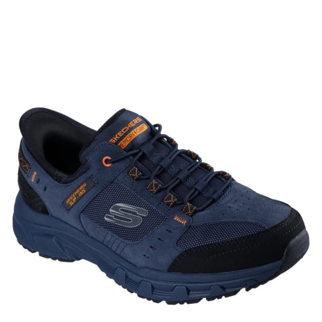 Skechers Oak Canyon Slip On Runners Mens Navy/Orange male 7 (41)