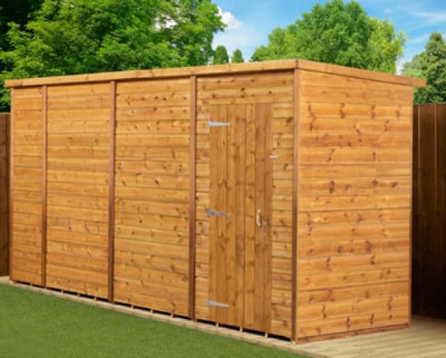 Empire Sheds Empire Modular Pent 14X4 Dipped Treated Tongue And Groove Wooden Garden Shed Single Door (14' X 4' / 14ft X 4ft) (14X4)