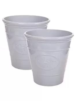 Yougarden Grey Plastic Planter 30cm 2 Pack