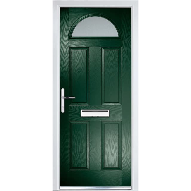 Crystal Grp Door Four Square Sunburst Green Rh 920 X 2055Mm Obs, Green 41GRRHOB