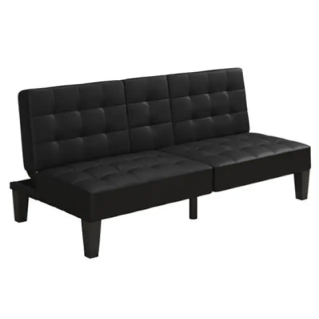 Dorel Adalynn Convertible Futon Black Faux Leather, Black 2288009QEUK