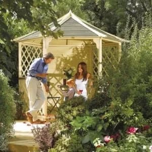 Rowlinson Gainsborough Natural Hexagonal Gazebo, (W)3M (D)2.6M