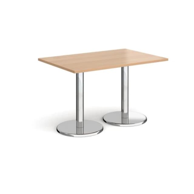 Pisa Pisa rectangular dining table with round chrome bases 1200mm x 800mm - beech Beech PDR1200-B