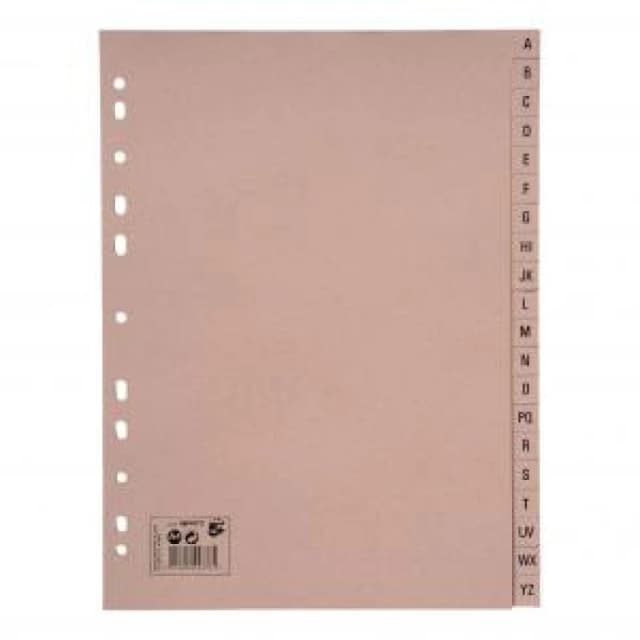 5 Star Eco Buff Index Dividers A-Z (20 Pack) 464475