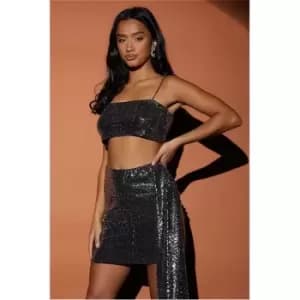 I Saw It First Silver Petite Sequin Bralet - Metallics