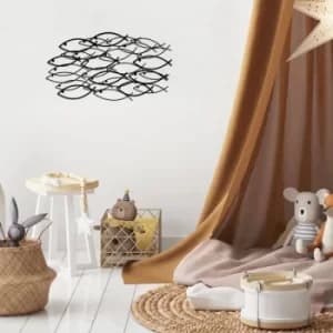 School Of Fish Black Decorative Metal Wall Accessory
