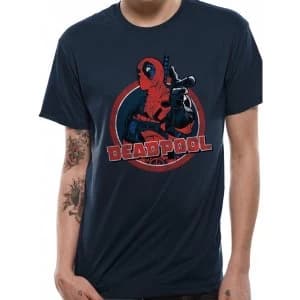Deadpool - Logo Point Mens Small T-Shirt - Blue