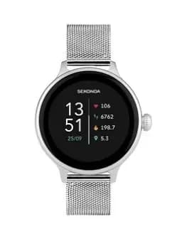Sekonda Womens Connect Silver Stainless Steel Mesh Bracelet Smartwatch