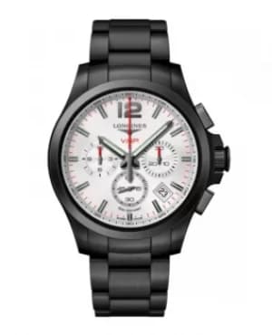 Longines Conquest V.H.P. Black PVD Silver Dial Mens Watch L3.717.2.76.6 L3.717.2.76.6