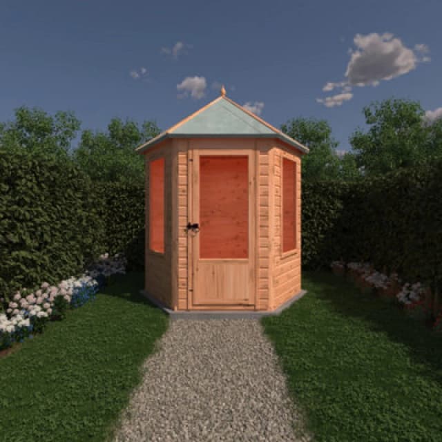 Shire Keswick Hexagon Summerhouse 7X6 With 2 Opening Windows
