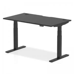 Air Black Series 1400 x 800mm Height Adjustable Desk Black Top with