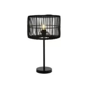 Larissa Xanthi E27 Max 40W Rattan, Iron Matterial Black On/Off Switch