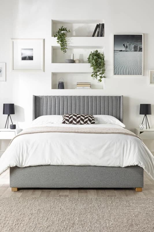 Catherine Lansfield Cl Soho Small Double Twill End Lift Ottoman Bed - Grey